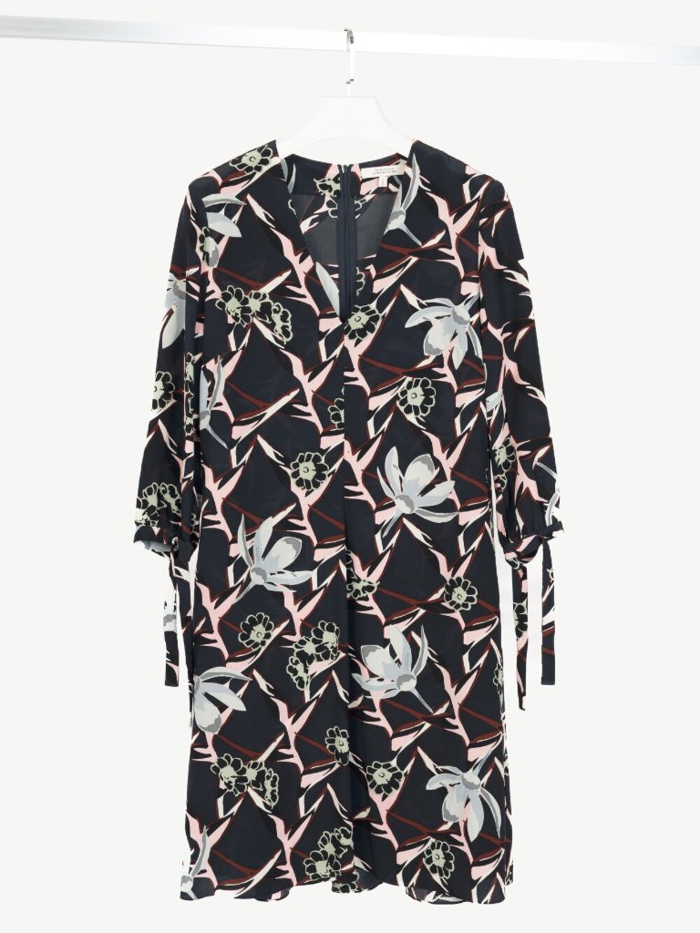 Dorothee Schumacher SS16 Navy Floral-Print Silk-Crepe Mini Dress